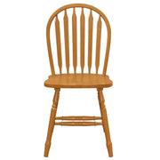 Sunset Trading Oak Selections Windsor Arrowback Dining Chair | Light Oak Finish Solid Wood | Set of 4 Sidechairs