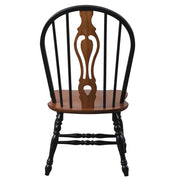 Sunset Trading Black Cherry Selections Keyhole Windsor Dining Side Chairs | Two Tone Antique Black Cherry Solid Wood | Set of 2 | Fully Assembled