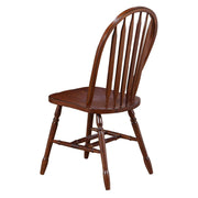 Sunset Trading Andrews Windsor Arrowback Dining Side Chair | Chestnut Brown Solid Wood | Set of 2 Fully Assembled Sidechairs