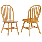 Sunset Trading Oak Selections Arrowback Dining Side Chair | Light Oak Solid Wood | Set of 2