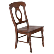 Sunset Trading Andrews Napoleon Dining Side Chair | Chestnut Brown Solid Wood | Set of 2
