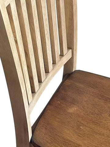 Sunset Trading Brook Slat Back Barstool | Two Tone Light Brown Wood | Counter Height Stool | Set of 2