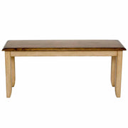 Sunset Trading Brook 42" Dining Bench | Two Tone Light Brown Wood