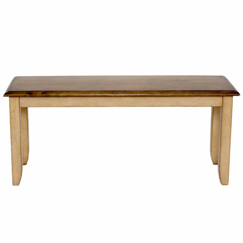 Sunset Trading Brook 42" Dining Bench | Two Tone Light Brown Wood