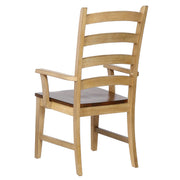 Sunset Trading Brook Ladder Back Dining Chair with Arms | Set of 2 Armchairs