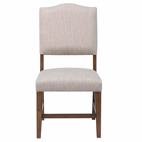 Sunset Trading Simply Brook Performance Fabric Upholstered Dining Chair | Set of 2 | Amish Brown Solid Wood