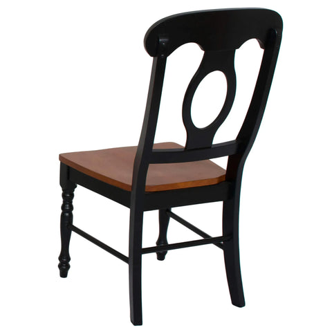 Sunset Trading Black Cherry Selections Napoleon Dining Chair | Antique Black and Cherry | Set of 2