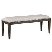 Sunset Trading Cali 50" Upholstered Dining Bench | Brown Solid Wood | Nailheads