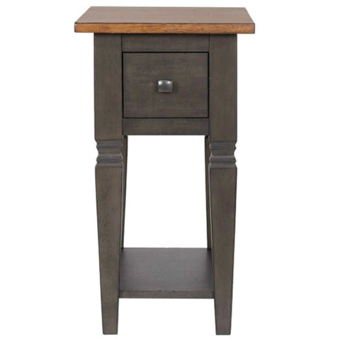 Sunset Trading Dakota 14" Narrow End Table with Drawer & Shelf Storage | Solid Wood Recliner Side Table | Slim Bedroom Nighstand | Living Room Chair Sidetable