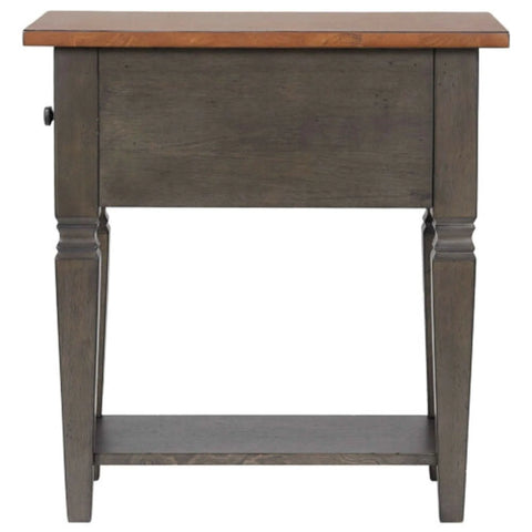 Sunset Trading Dakota 14" Narrow End Table with Drawer & Shelf Storage | Solid Wood Recliner Side Table | Slim Bedroom Nighstand | Living Room Chair Sidetable