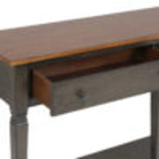 Sunset Trading Dakota Console Table with Drawers and Storage Shelf | 62" Sofa Table | Narrow Kitchen Sideboard | Distressed Brown and Ash Gray Solid Wood