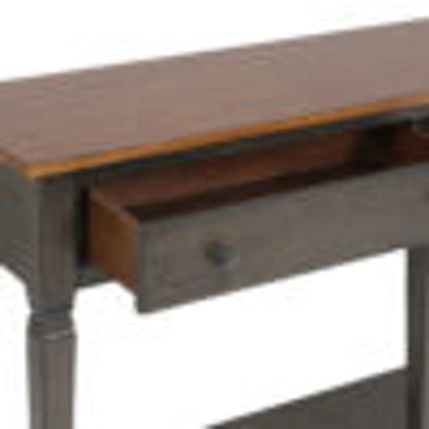 Sunset Trading Dakota Console Table with Drawers and Storage Shelf | 62" Sofa Table | Narrow Kitchen Sideboard | Distressed Brown and Ash Gray Solid Wood