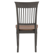 Sunset Trading Dakota Slat Back Armless Dining Chairs | Set of 2 | Distressed Brown and Ash Gray Solid Wood | Ideal for Home, Kitchen, Office, Waiting Room Seating