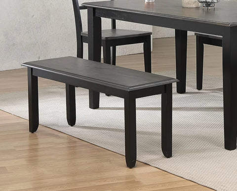 Sunset Trading Tempo Brook 42" Dining Bench | Distressed Black and Gray Wood