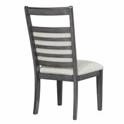 Sunset Trading Shades of Gray Upholstered Slat Back Dining Chair | Set of 2