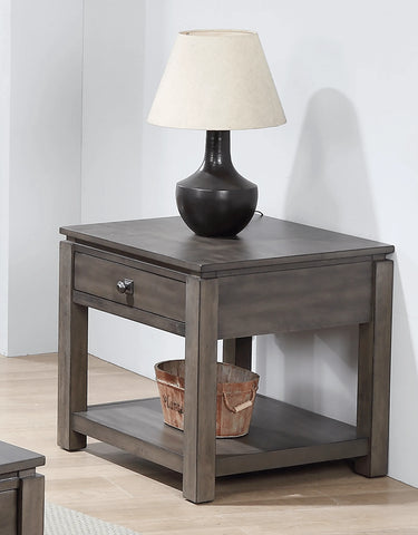 Sunset Trading Shades of Gray End Table with Drawer and Shelf