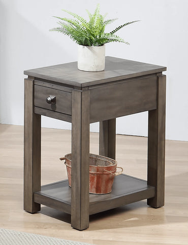 Sunset Trading Shades of Gray Narrow End Table with Drawer and Shelf