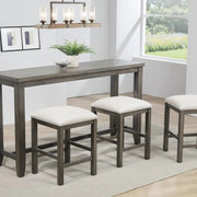 Sunset Trading Shades of Gray 65" Rectangular Narrow Pub Table | Small Space Counter Height Dining | Sofa Console | Seats 6