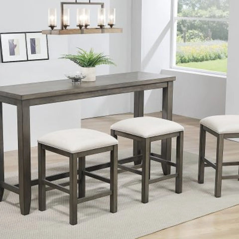 Sunset Trading Shades of Gray 65" Rectangular Narrow Pub Table | Small Space Counter Height Dining | Sofa Console | Seats 6
