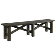 Sunset Trading Trestle 72" Dining Bench | Distressed Gray Wood