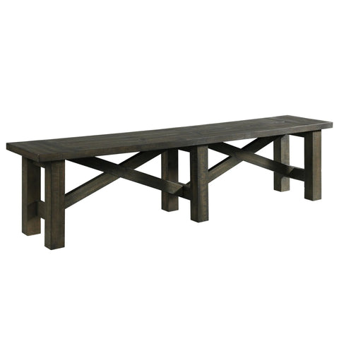 Sunset Trading Trestle 72" Dining Bench | Distressed Gray Wood