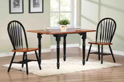 Sunset Trading Selections 34-48" Rectangular Extendable Drop Leaf Dining Table | Cherry/Antique Black Wood | Seats 2, 4