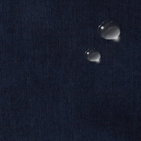 Sunset Trading Americana Box Cushion Slipcovered Ottoman | Performance Fabric Washable Water-Resistant Stain-Proof | Navy Blue