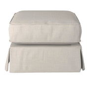 Sunset Trading Horizon Slipcovered Ottoman | Light Gray
