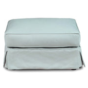 Sunset Trading Horizon Slipcovered Ottoman | Performance Fabric Washable Water-Resistant Stain-Proof | Ocean Blue