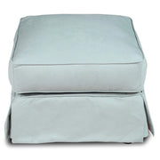 Sunset Trading Horizon Slipcovered Ottoman | Performance Fabric Washable Water-Resistant Stain-Proof | Ocean Blue