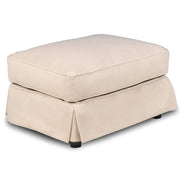 Sunset Trading Horizon Slipcovered Ottoman | Performance Fabric Washable Water-Resistant Stain-Proof | Tan