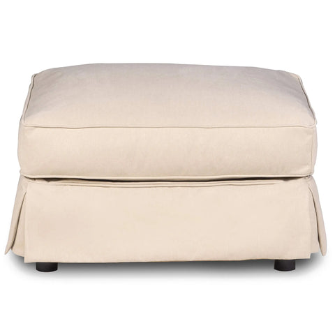 Sunset Trading Horizon Slipcovered Ottoman | Performance Fabric Washable Water-Resistant Stain-Proof | Tan