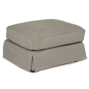 Sunset Trading Horizon Slipcovered Ottoman | Performance Fabric Washable Water-Resistant Stain-Proof | Gray