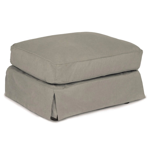 Sunset Trading Horizon Slipcovered Ottoman | Performance Fabric Washable Water-Resistant Stain-Proof | Gray
