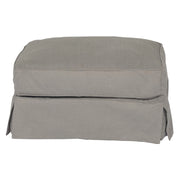 Sunset Trading Horizon Slipcovered Ottoman | Performance Fabric Washable Water-Resistant Stain-Proof | Gray