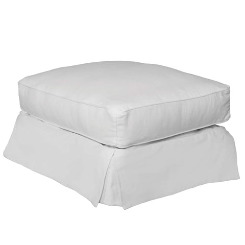 Sunset Trading Horizon Slipcovered Ottoman | Warm White