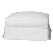 Sunset Trading Horizon Slipcovered Ottoman | Warm White