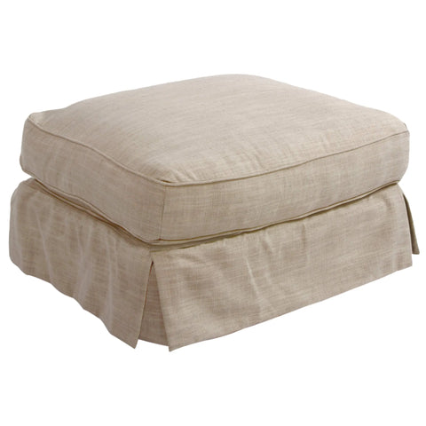 Sunset Trading Horizon Slipcovered Ottoman | Linen