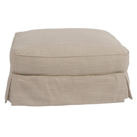 Sunset Trading Horizon Slipcovered Ottoman | Linen