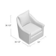 Sunset Trading Birdscript Swivel Chair | Low Back | Rolled Arms | Nailhead Trim