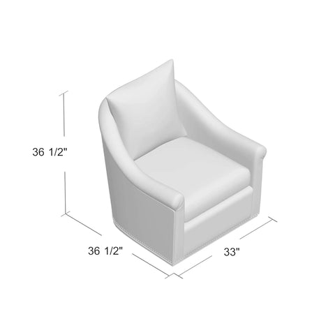 Sunset Trading Birdscript Swivel Chair | Low Back | Rolled Arms | Nailhead Trim