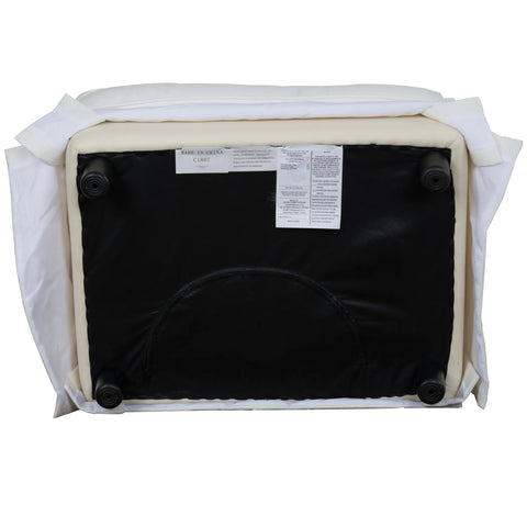 Sunset Trading Ariana Slipcovered Ottoman | Performance Fabric Washable Water-Resistant Stain-Proof | White