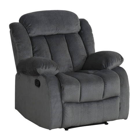 Sunset Trading Madison Reclining Chair | Manual Recliner | Gray Fabric Clubchair