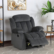 Sunset Trading Madison Reclining Chair | Manual Recliner | Gray Fabric Clubchair