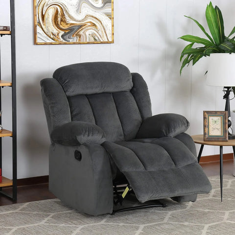 Sunset Trading Madison Reclining Chair | Manual Recliner | Gray Fabric Clubchair