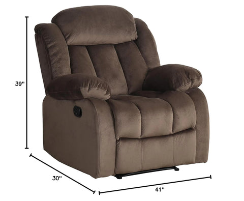 Sunset Trading Teddy Bear Reclining Chair | Manual Recliner | Brown Fabric Clubchair