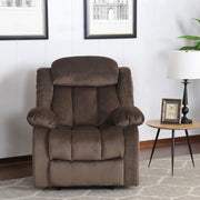 Sunset Trading Teddy Bear Reclining Chair | Manual Recliner | Brown Fabric Clubchair