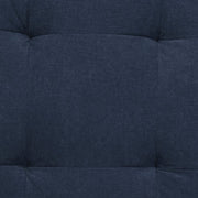Sunset Trading Pixie Armless Accent Chair | Modular Sectional Seating | Navy Blue and Cream Fabric