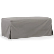 Sunset Trading Newport Slipcovered 44" Wide Ottoman | Performance Fabric Washable Water-Resistant Stain-Proof | Gray