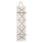 Elegant Designs Positano Nautical Rope 4 Bottle Vertical Wall Mounted Wood Wine Rack
